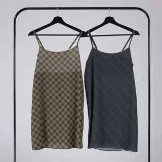 Dorin Reversible Check Dress