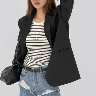 Chaki Two-Button Tailored Jacket Spring Outerwear