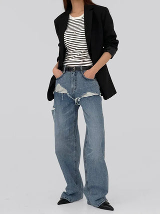 Chaki Two-Button Tailored Jacket Spring Outerwear