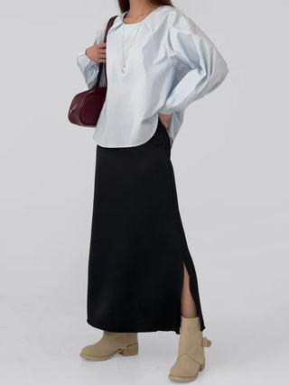 Celine Satin Long Skirt