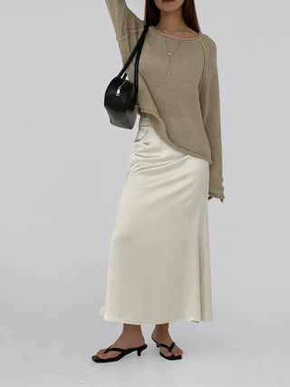 Celine Satin Long Skirt