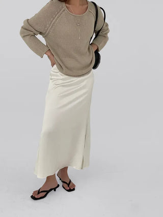 Celine Satin Long Skirt