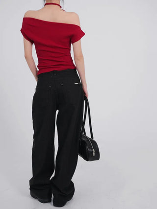 Shy Non-Faded Wide Raw Denim