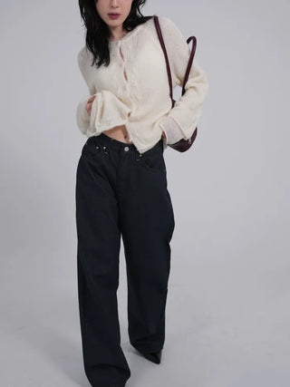 Shy Non-Faded Wide Raw Denim