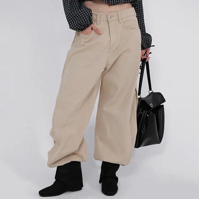 Bea Side Cut Snap Balloon Cotton Pants