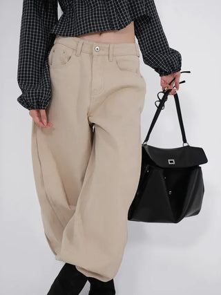 Bea Side Cut Snap Balloon Cotton Pants
