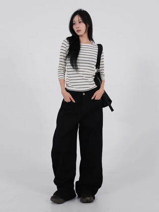 Bea Side Cut Snap Balloon Cotton Pants