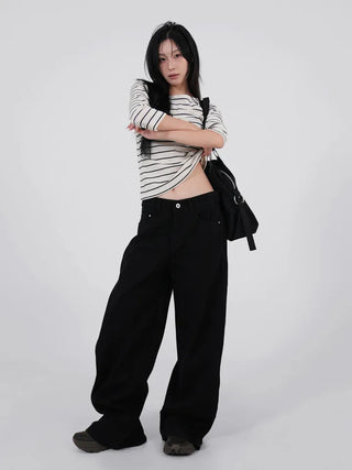 Bea Side Cut Snap Balloon Cotton Pants