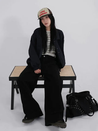 Bea Side Cut Snap Balloon Cotton Pants