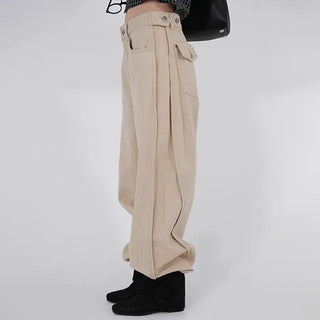 Bea Side Cut Snap Balloon Cotton Pants