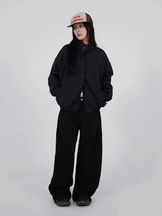 Bea Side Cut Snap Balloon Cotton Pants