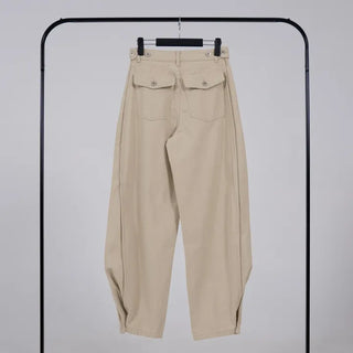 Bea Side Cut Snap Balloon Cotton Pants