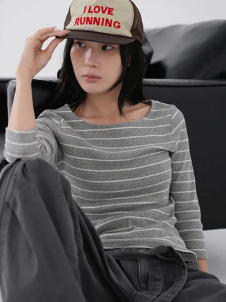 Aqua Stripe 3/4 Soft Punching Tee