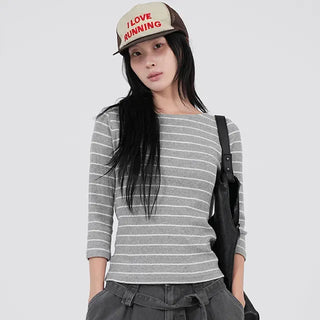 Aqua Stripe 3/4 Soft Punching Tee