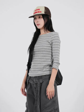 Aqua Stripe 3/4 Soft Punching Tee