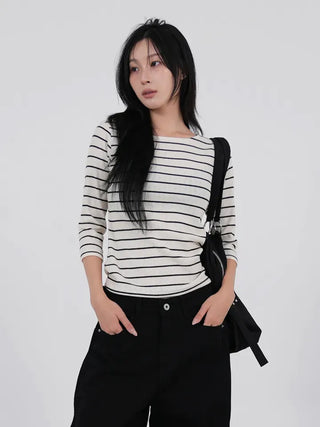Aqua Stripe 3/4 Soft Punching Tee