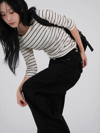 Aqua Stripe 3/4 Soft Punching Tee