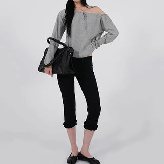Somi 3/4 Slim Frill Pants