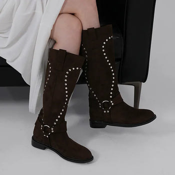 Hua Studded Western Long Boots