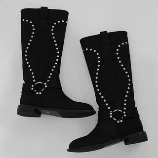 Hua Studded Western Long Boots
