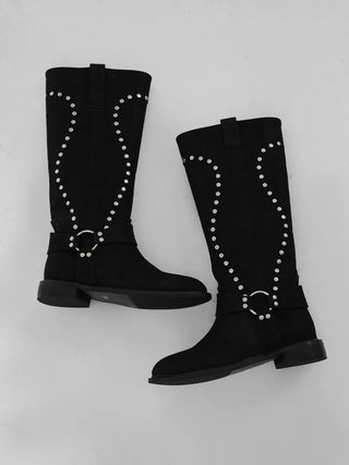 Hua Studded Western Long Boots