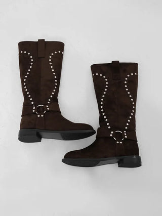 Hua Studded Western Long Boots