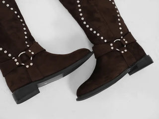 Hua Studded Western Long Boots