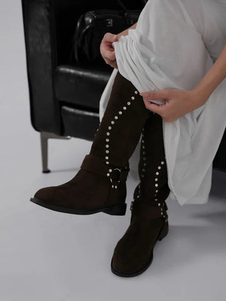 Hua Studded Western Long Boots