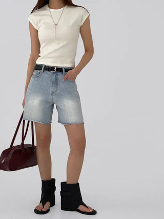 Jeanne Cut-off Half Denim Pants