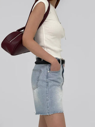 Jeanne Cut-off Half Denim Pants