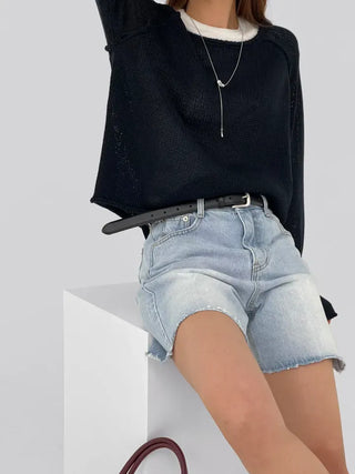 Jeanne Cut-off Half Denim Pants