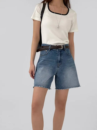 Jeanne Cut-off Half Denim Pants