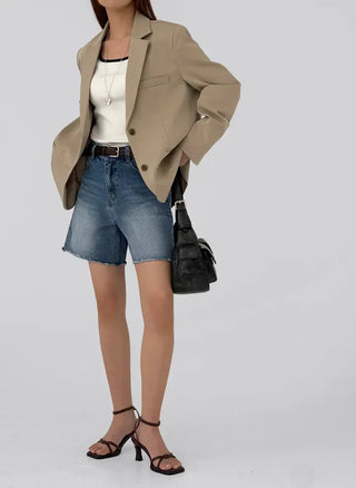 Jeanne Cut-off Half Denim Pants