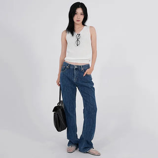 Hirr Rose Rivet Bootcut Dark Blue Denim
