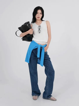 Hirr Rose Rivet Bootcut Dark Blue Denim