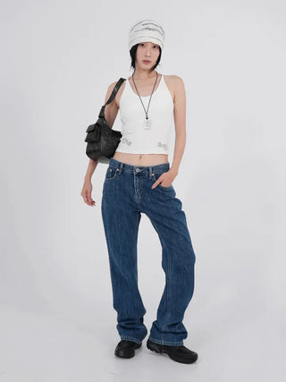 Hirr Rose Rivet Bootcut Dark Blue Denim