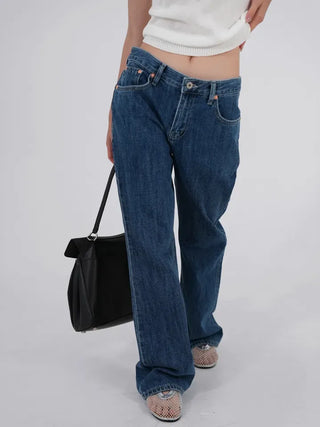 Hirr Rose Rivet Bootcut Dark Blue Denim