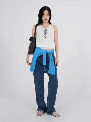 Hirr Rose Rivet Bootcut Dark Blue Denim