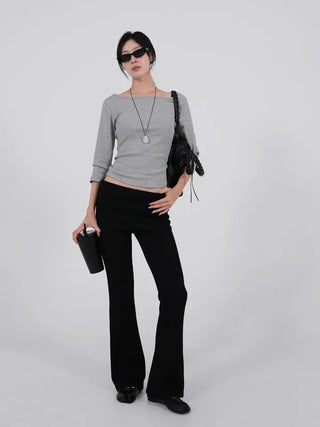Neyu Boat Neck 3/4 Sleeve Basic Cotton T-shirt