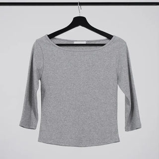Neyu Boat Neck 3/4 Sleeve Basic Cotton T-shirt