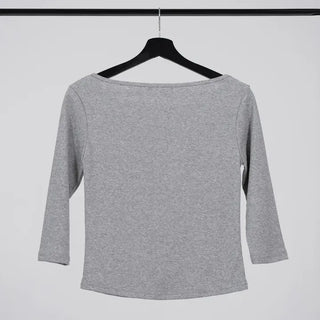 Neyu Boat Neck 3/4 Sleeve Basic Cotton T-shirt