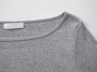 Neyu Boat Neck 3/4 Sleeve Basic Cotton T-shirt