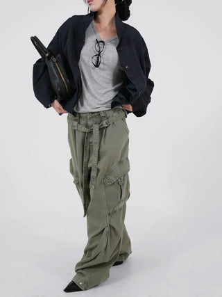 Leyu V-neck Loose Long Sleeve