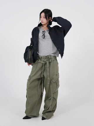 Leyu V-neck Loose Long Sleeve