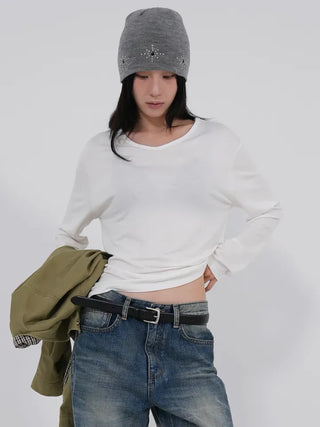 Leyu V-neck Loose Long Sleeve