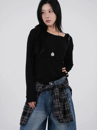 Leyu V-neck Loose Long Sleeve