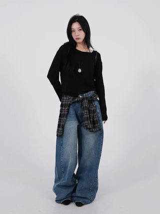 Leyu V-neck Loose Long Sleeve