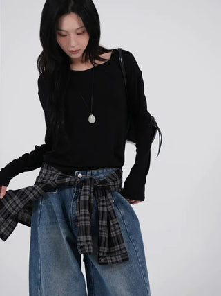 Leyu V-neck Loose Long Sleeve