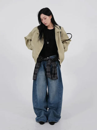 Leyu V-neck Loose Long Sleeve