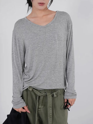 Leyu V-neck Loose Long Sleeve